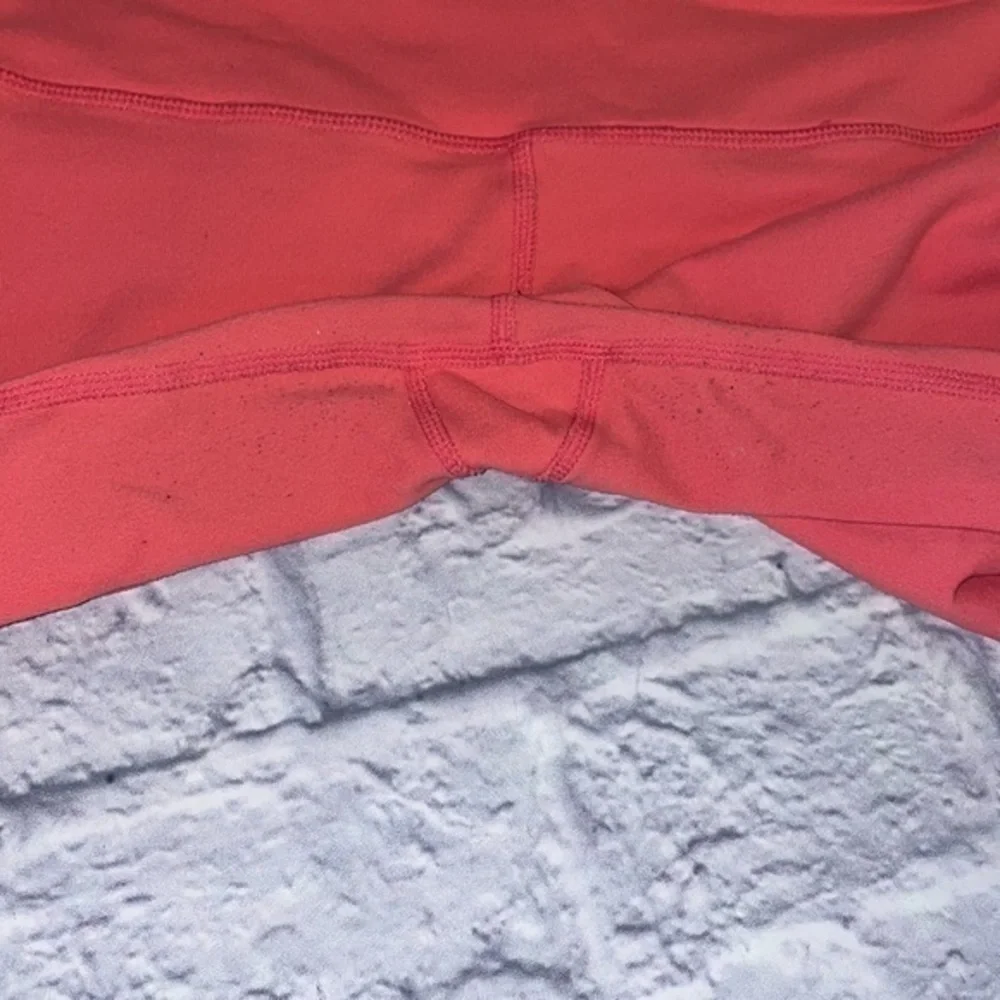 Alo Yoga Ice Goddess Ribbed Legging Coral Gray Extra Long Stretch Athletic Pants
